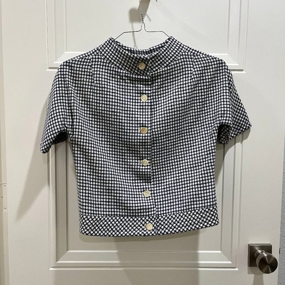 Vintage Short-Sleeve Gingham Top - Picture 4 of 4
